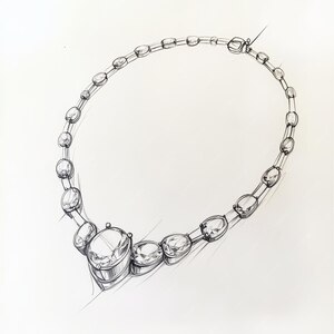 Jewelry design sketch with heritage elements